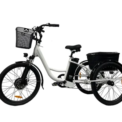 24 Inch 3 Wheel Electric Bicycle with Basket