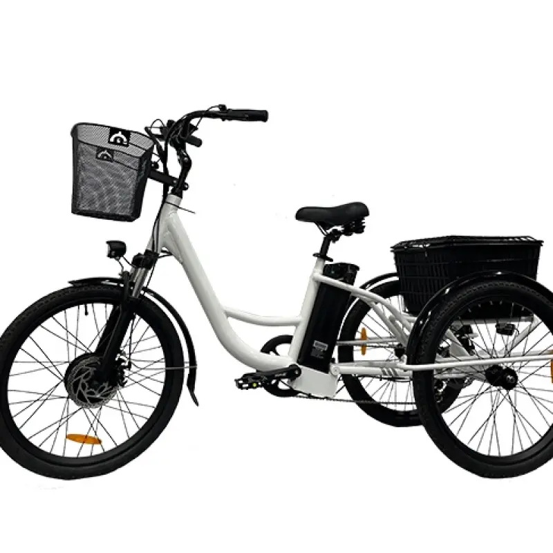 24 Inch 3 Wheel Electric Bicycle with Basket