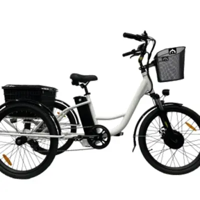 24 Inch 3 Wheel Electric Bicycle with Basket