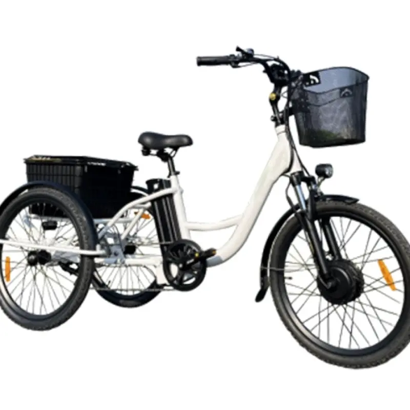 24 Inch 3 Wheel Electric Bicycle with Basket