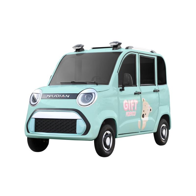 high quality NiuDian Electric 4 wheels car 4 doors 1000W motor with steering for passenger